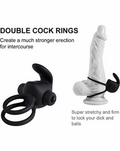 Power Clit Duo Silicone Cockring -    