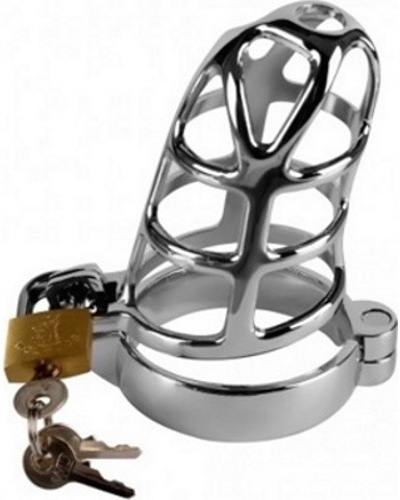 Detained Metal Chastity Cage -     