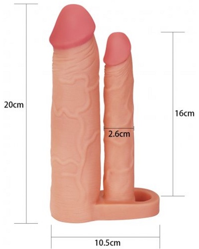 Pleasure X Tender Double Penis Sleeve -     