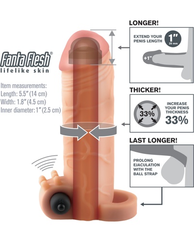 Vibrating Real Feel 1" Extension -    