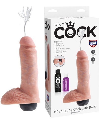 «8" Squirting Cock with Balls» - Фаллоимитатор — фото