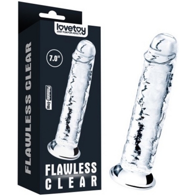 «7.0'' Flawless Clear Dildo» - Фаллоимитатор- фото6