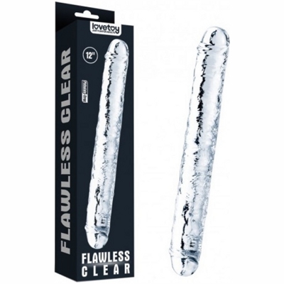 «Flawless Clear Double dildo 12''» - двойной фаллоимитатор- фото2