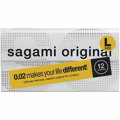 Sagami Original 0,02 L-size - Полиуретановые презервативы 12 шт- фото