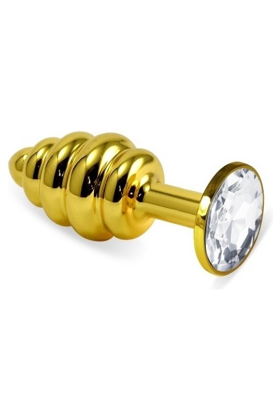 «Rosebud Spiral Metal Plug(Gold)» - Анальная пробка — фото