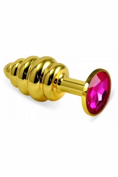 «Rosebud Spiral Metal Plug(Gold)» - Анальная пробка — фото