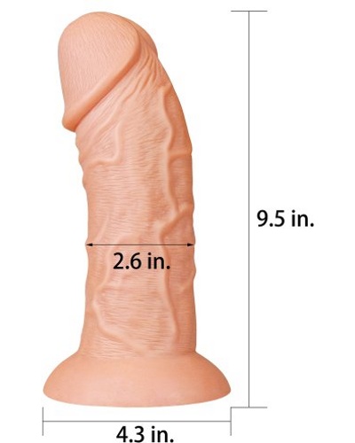 «9.5'' Realistic Curved Dildo» - Фаллоимитатор — фото