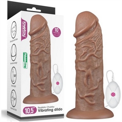 «10.5'' Realistic Chubby Vibrating Dildo» - вибратор- фото