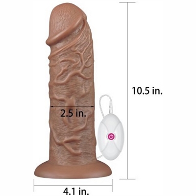 «10.5'' Realistic Chubby Vibrating Dildo» - вибратор- фото5