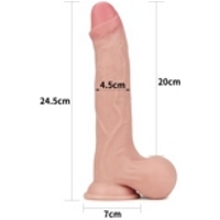 «9.5'' Sliding Skin Dual Layer Dong - Whole Testicle» - Фаллоимитатор- фото6