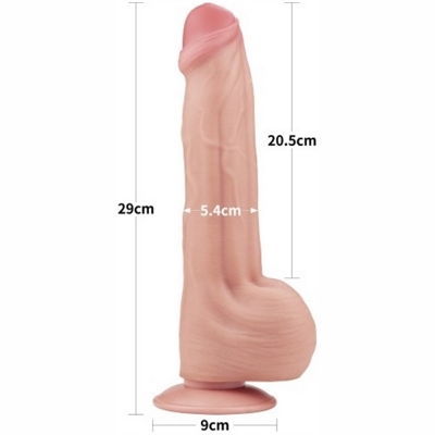 «11.5'' King Sized Sliding Skin Dual Layer Dong» - фаллоимитатор- фото6
