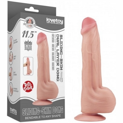 «11.5'' King Sized Sliding Skin Dual Layer Dong» - фаллоимитатор- фото2