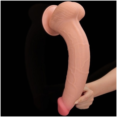 «13.5'' King Sized Sliding Skin Dual Layer Dong» - фаллоимитатор- фото5