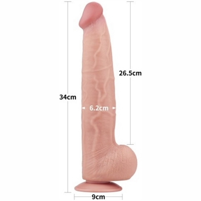 «13.5'' King Sized Sliding Skin Dual Layer Dong» - фаллоимитатор- фото6