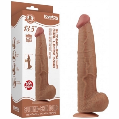 «13.5'' King Sized Sliding Skin Dual Layer Dong» - фаллоимитатор- фото3