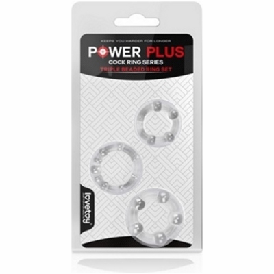 «Power Plus Triple Beaded Ring Set» - Набор эрекционных колец- фото