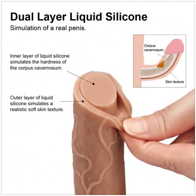 «8'' Dual-layered Silicone Dildo» - Фаллоимитатор- фото5