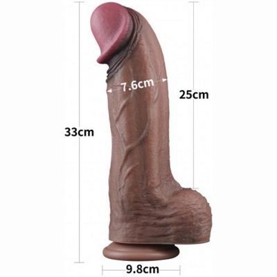 «13'' Dual Layered Silicone Cock XXL» - фаллос- фото6