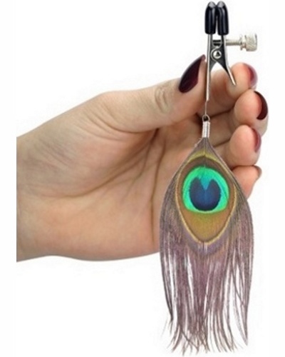 «Nipple Clamp With Peacock Feather Trim» - Зажимы для сосков  — фото