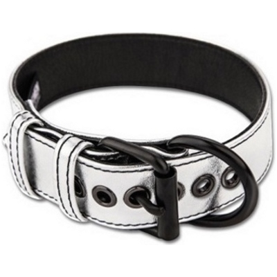 «Bondage Fetish Metallic Pup Collar With Leash» - Ошейник - фото5