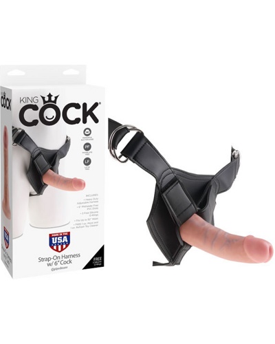 «King Cock Strap On Harness with 6" Cock» - Страпон  — фото