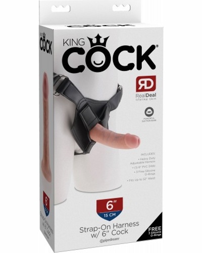 «King Cock Strap On Harness with 6" Cock» - Страпон  — фото