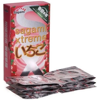 Sagami Xtreme Strawberry - Презервативы с клубникой 10 шт- фото4
